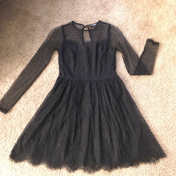 Express Dresses & Skirts - Express black Swiss dotted lace dress